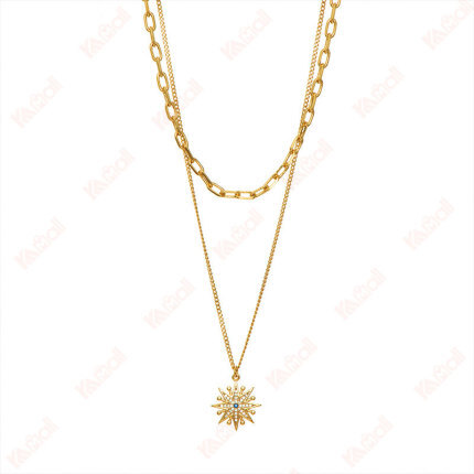 geometric shape gold choker necklace